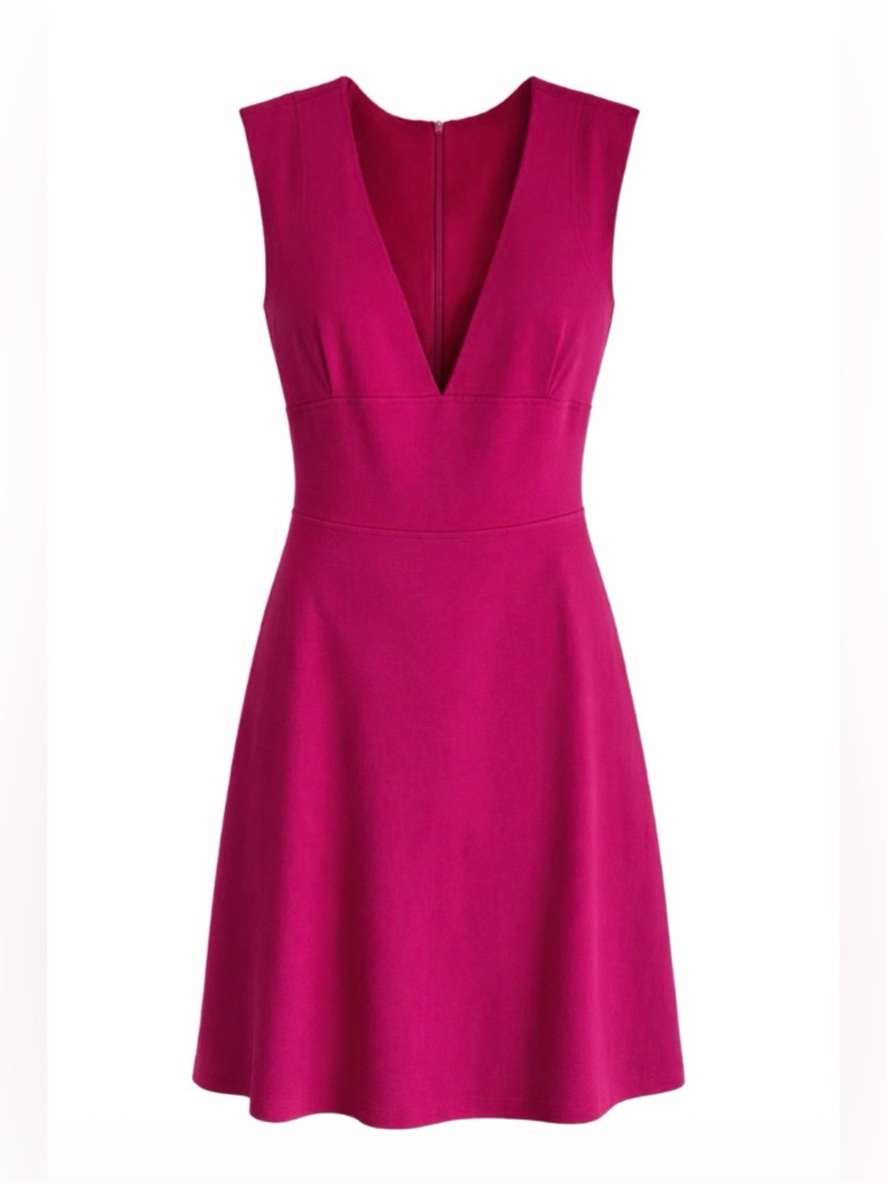 Boston Proper Sleeveless V-Neck A-Line Dress in Fuchsia